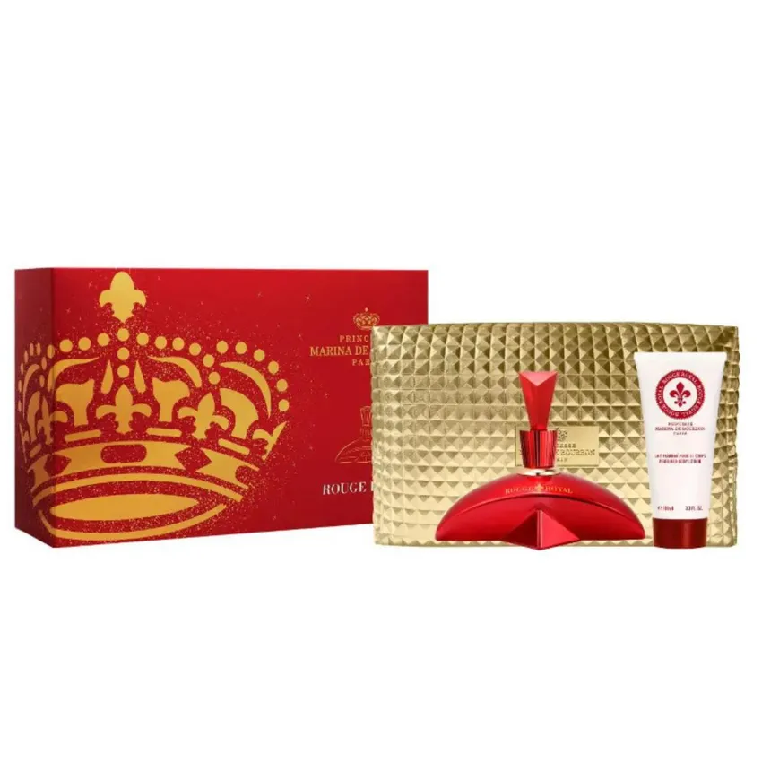 Kit Coffret Marina de Bourbon Rouge Royal EDP Feminino 100ml + Body Lotion 100ml + Necessaire