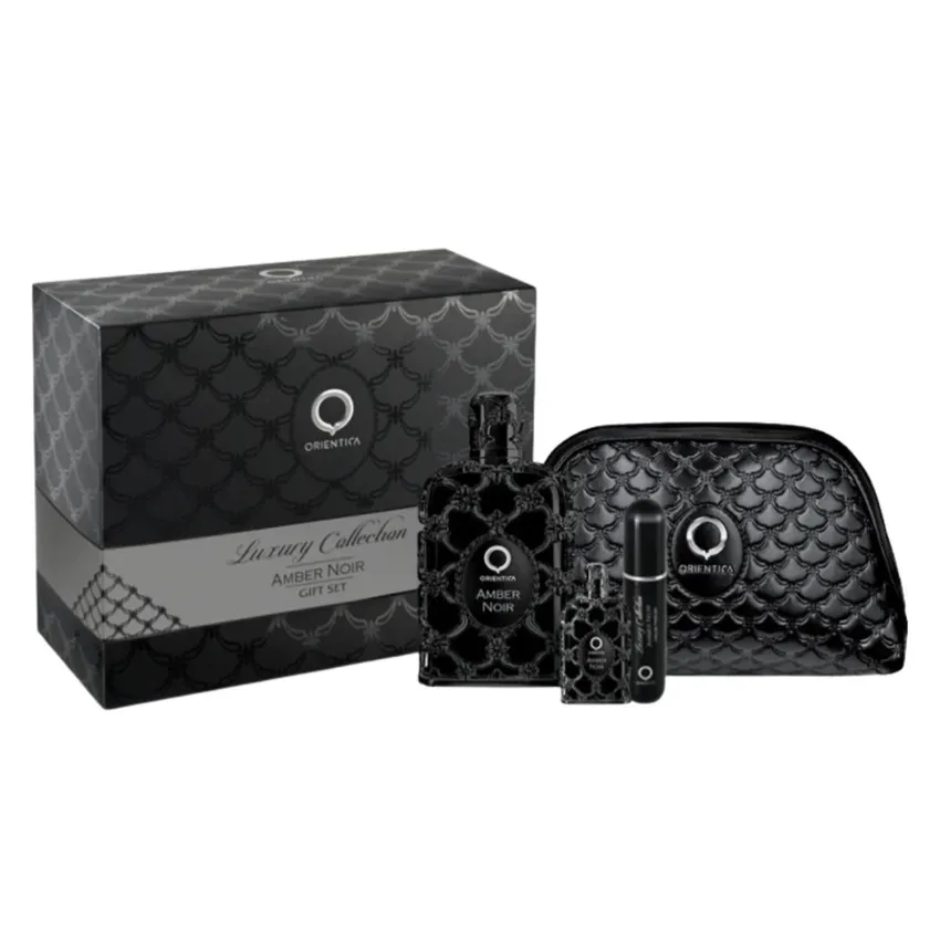 Kit Coffret Orientica Amber Noir Unissex 80ml + Travel Size 7,5ml + Nécessaire + Atomizador