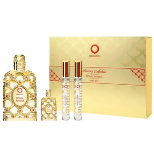 Kit Coffret Royal Amber EDP 80ml + Miniatura 7,5ml + 2 Travel Size 10ml - Orientica  
