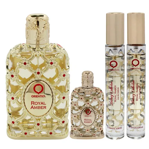 Kit Coffret Royal Amber EDP 80ml + Miniatura 7,5ml + 2 Travel Size 10ml - Orientica  