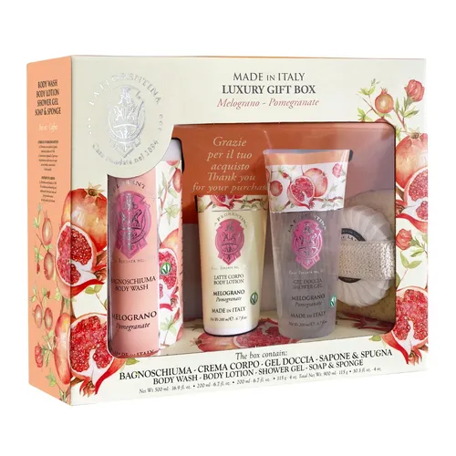 Kit La Florentina Spa Pomegranate (Romã)-Espuma de Banho 500ml+Sabonete em Barra 115g+Loção Corporal 200ml+Gel de Banho