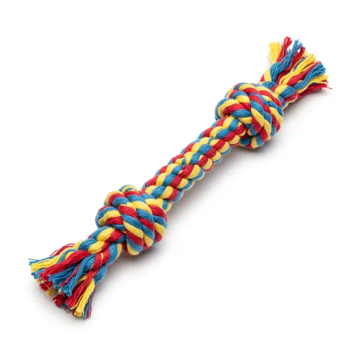 Brinquedo Corda Trançada com Nó para Cães – 25cm – Cores Sortidas