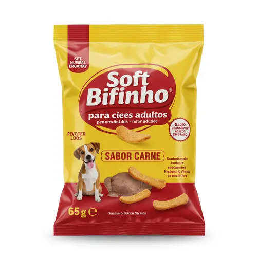 Bifinho Petisco Soft Bifinho para Cães Adultos – Sabor Carne – 65g