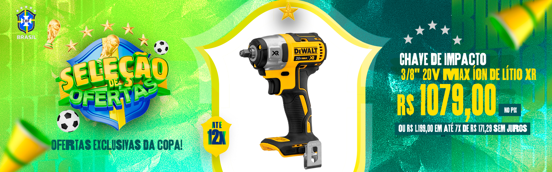 Banner Chave de Impacto 3/8 20V DeWalt