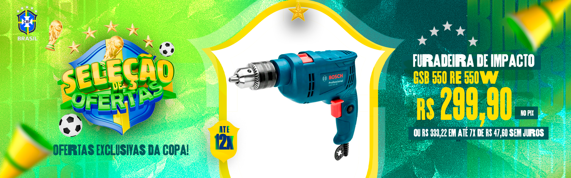 Banner Furadeira de Impacto Bosch GSB 550 RE 550W