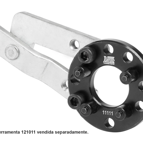 Acessório da ferramenta 121011 para travar as polias (com variador de fase) das árvores de comando de válvulas (durante a remoção / instalação dos parafusos de fixação). Acompanha 2 parafusos e porcas raven 111117
