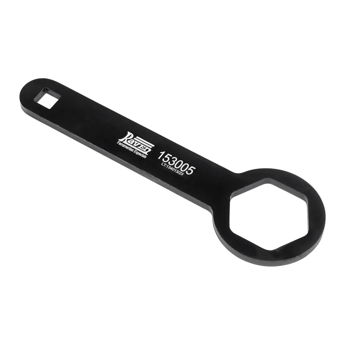 Chave com encaixe sextavado de 46 mm (com cantos arredondados) e cabo longo, para pivôs dianteiros raven 153005