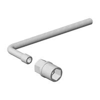 Conjunto com soquete vazado de 16 mm (com sextavado externo de 20 mm) e chave L sextavada de 7 mm para porca do amortecedor dianteiro renault raven 153006 - imagem 1