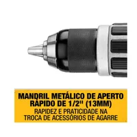 Kit Furadeira/Parafusadeira Impacto 1/2" (13mm) c/Bateria DCD796E1-B2 - DEWALT - imagem 6