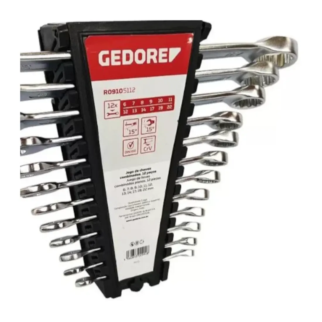 Jogo chave combinada 6 a 22mm (12 Peças) - R09105112 GEDORE RED 
