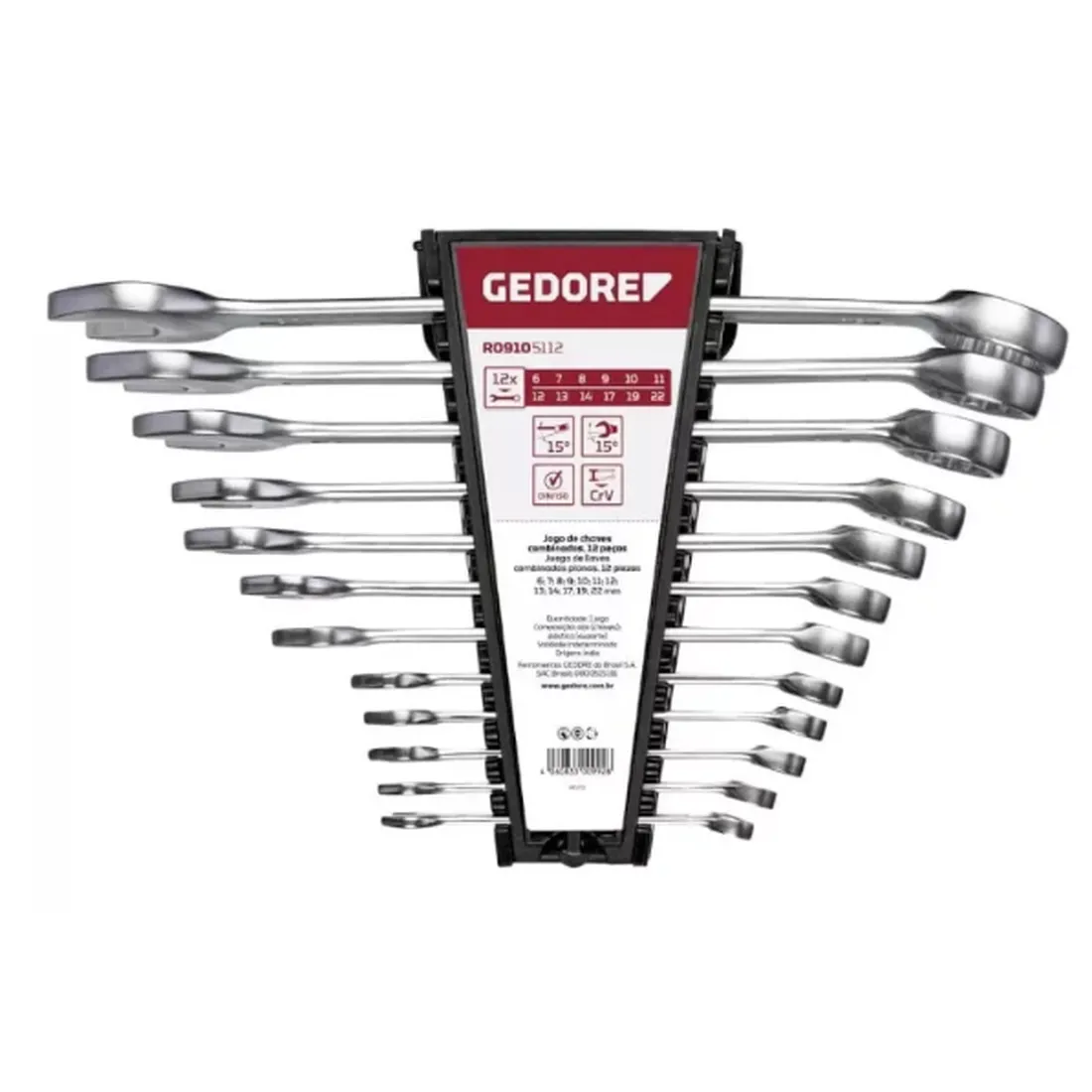 Jogo chave combinada 6 a 22mm (12 Peças) - R09105112 GEDORE RED 