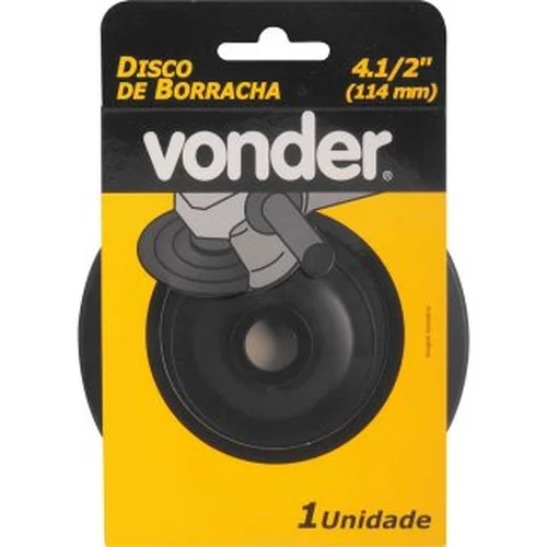 Disco de borracha p/ lixadeira 4.1/2 Pol. flexível VONDER
