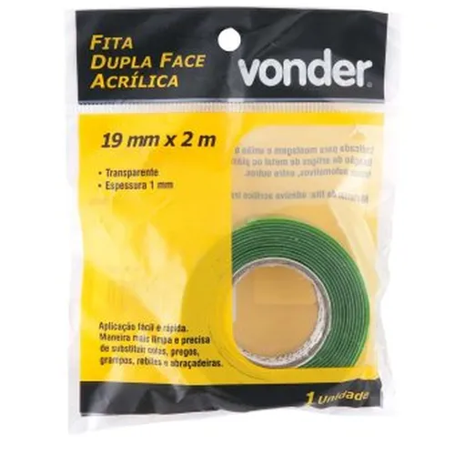 Fita dupla face acrílica 19mm x 2m - VONDER