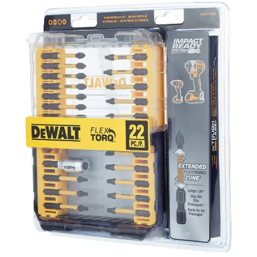 Jogo de bits de impacto  FlexTorq IMPACT READY com sistema ToughCase 22 peças DEWALT DWA2FTS22IR
