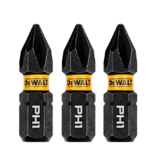 BITS PHILLIPS PH1 FLEXTORQ 1'' (2,5CM) CARTELA COM 3 UNIDADES DWAF1PH1IR3 DEWALT