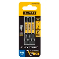 BITS PHILLIPS PH3 FLEXTORQ 2.1/4'' (5,7CM) CARTELA COM 3 UNIDADES DWAF2PH3IR3 DEWALT - imagem 1