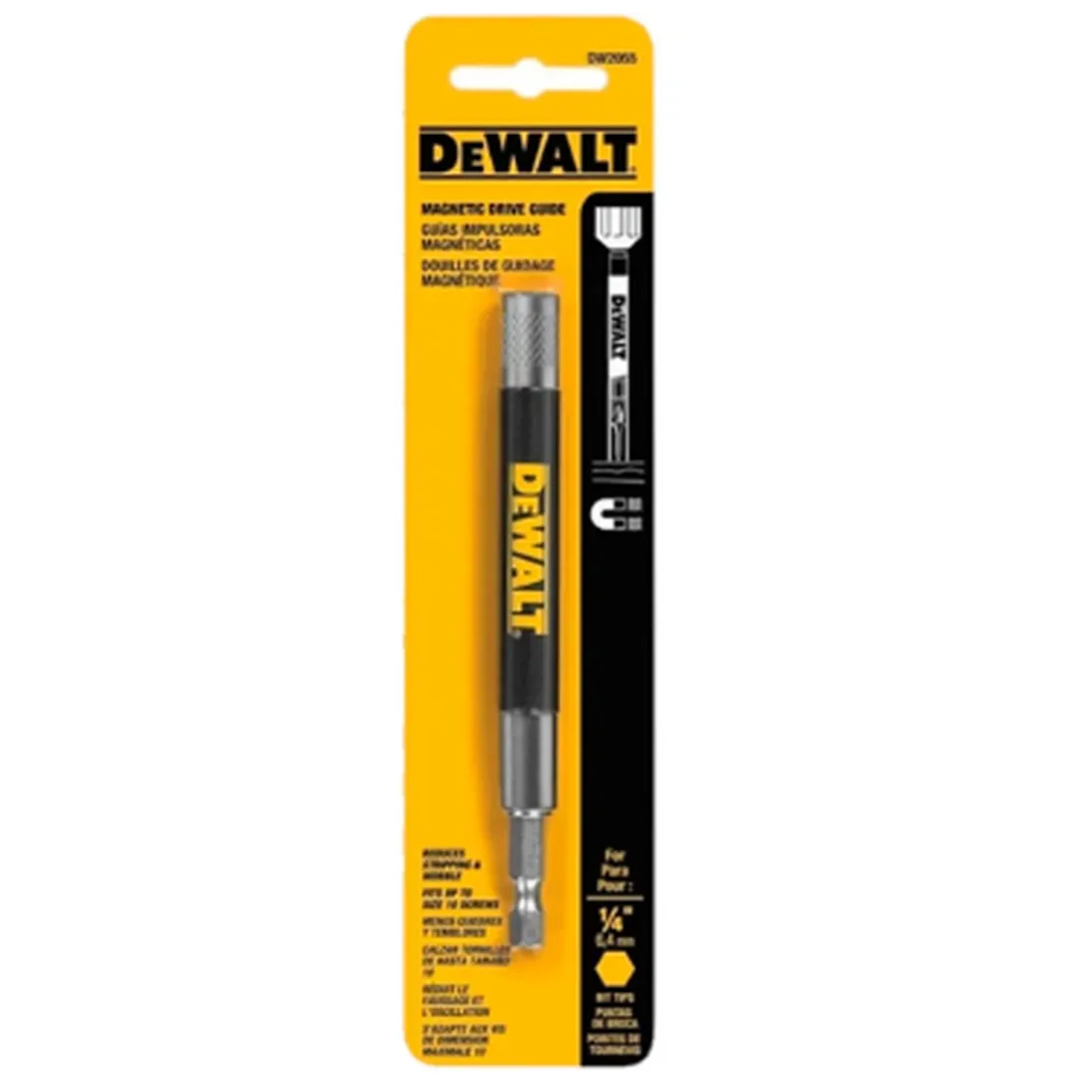 EXTENSÃO MAGNÉTICA PARA BITS 1/4" COM GUIA 6"(15,2CM) DW2055 DEWALT