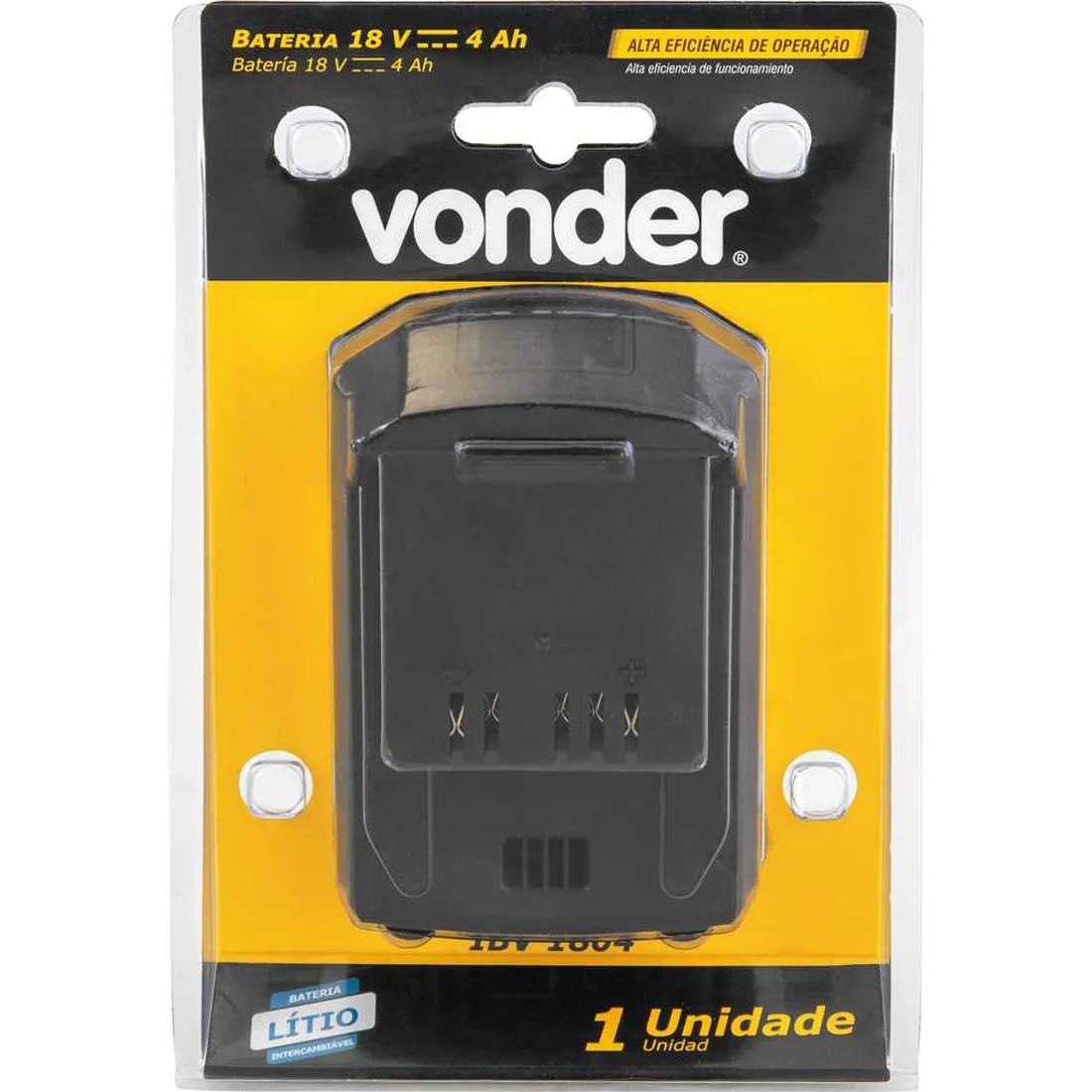 Bateria 18 V íons de lítio linha intercambiável 4 Ah IBV 1804 VONDER