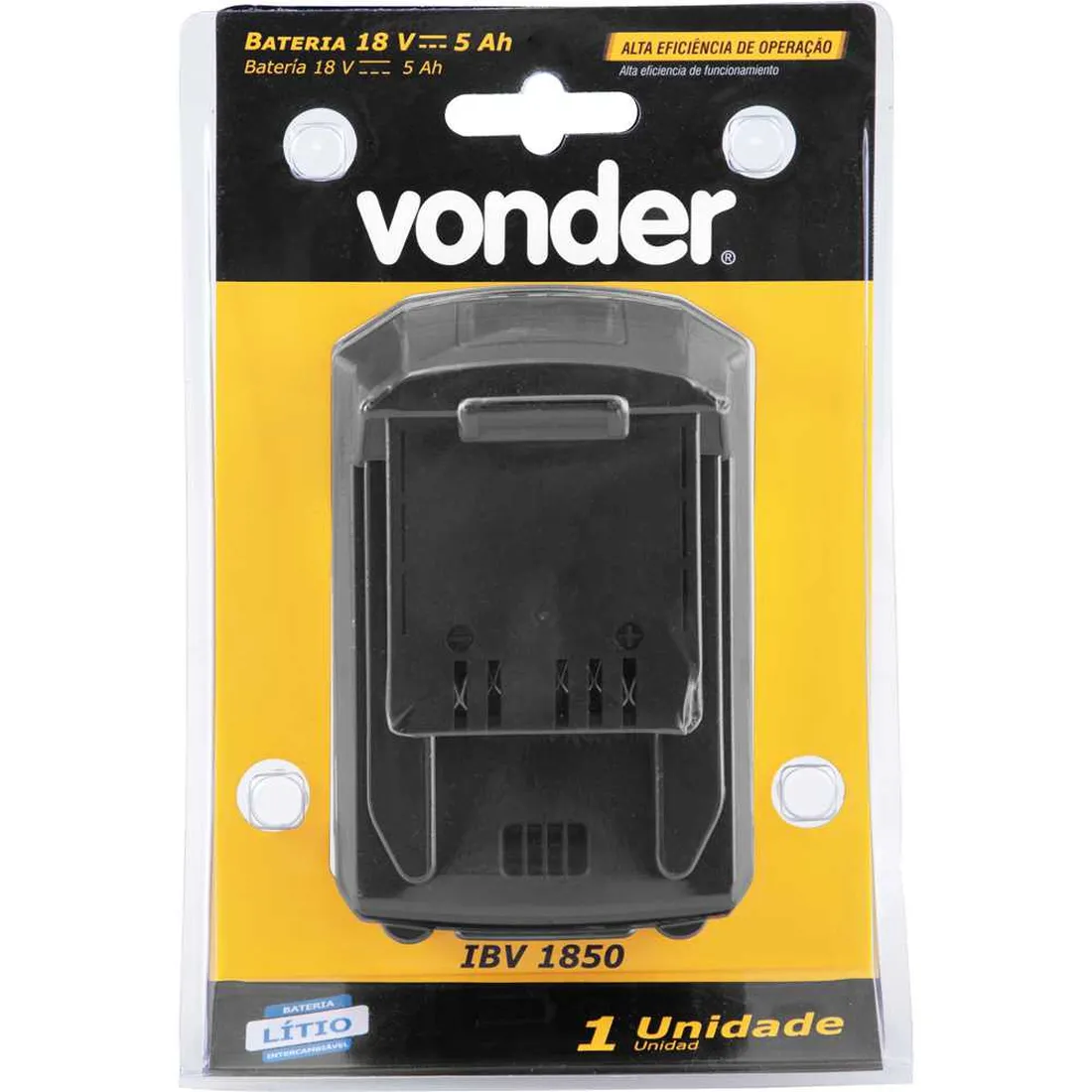 Bateria 18 V íons de lítio linha intercambiável 5 Ah IBV 1850 VONDER