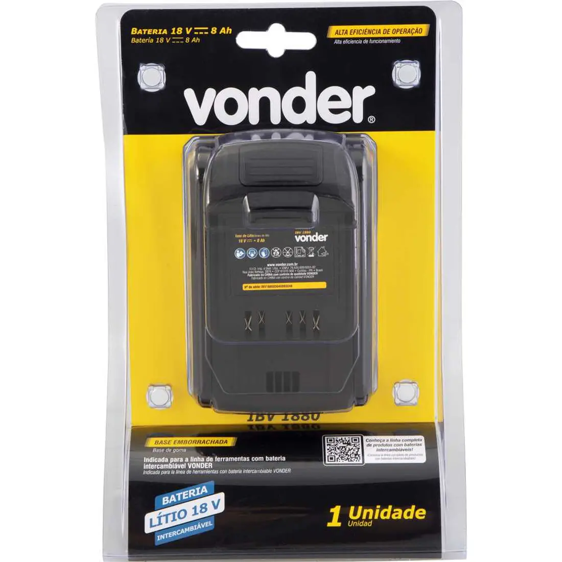 Bateria 18 V íons de lítio linha intercambiável 8 Ah IBV 1880 VONDER - imagem 4
