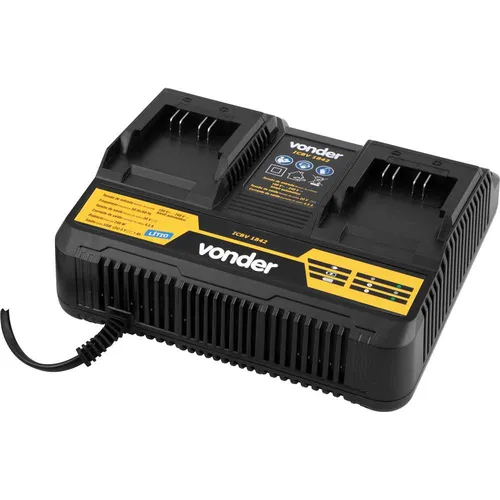 Carregador de bateria duplo 18 V linha intercambiável carga rapida ICBV 1842 VONDER 