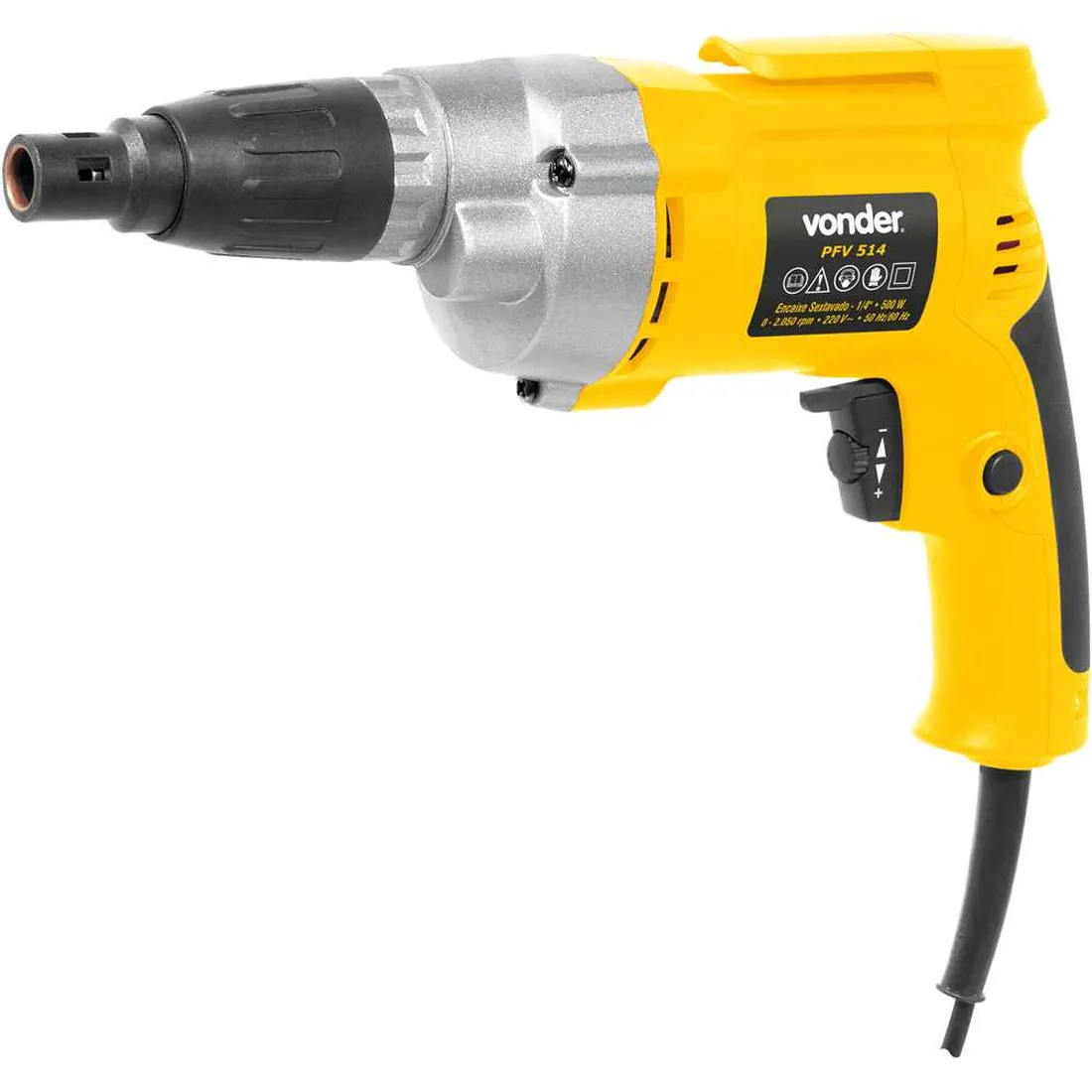 Parafusadeira elétrica encaixe 1/4" 127V OU 220V 500 W PFV 514 VONDER 