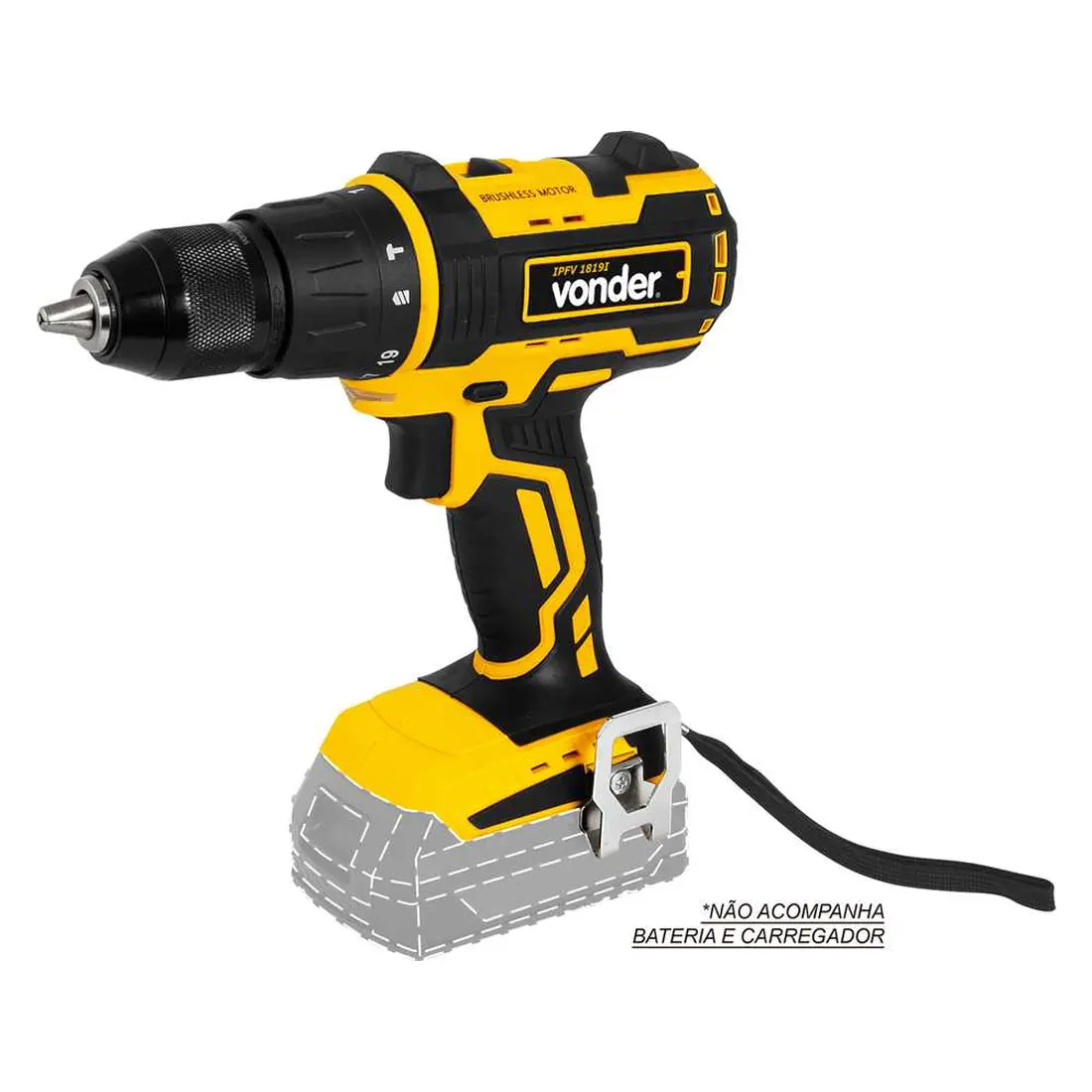 Parafusadeira/furadeira de impacto bateria intercambiável de 18 V sem bateria e carregador IPFV 1819I VONDER - imagem 1