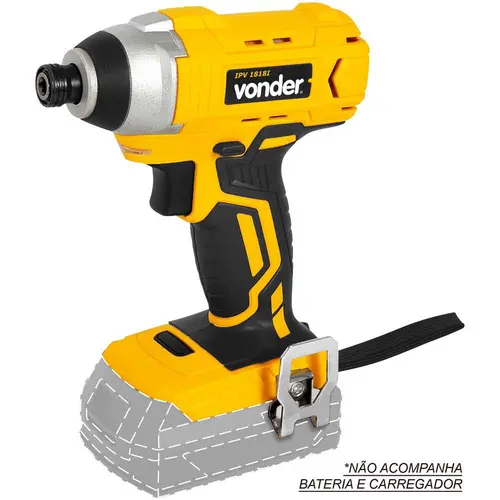 Parafusadeira de impacto bateria intercambiável de 18 V (sem bateria e carregador) mandril de 1/4", IPV 1818I VONDER 