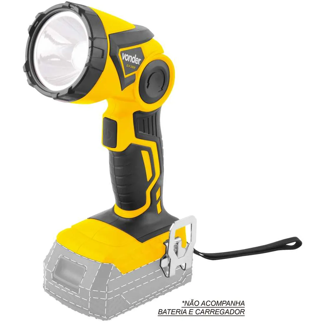 Lanterna de LED bateria intercambiável de 18 V sem bateria e carregador ILV 1809 VONDER