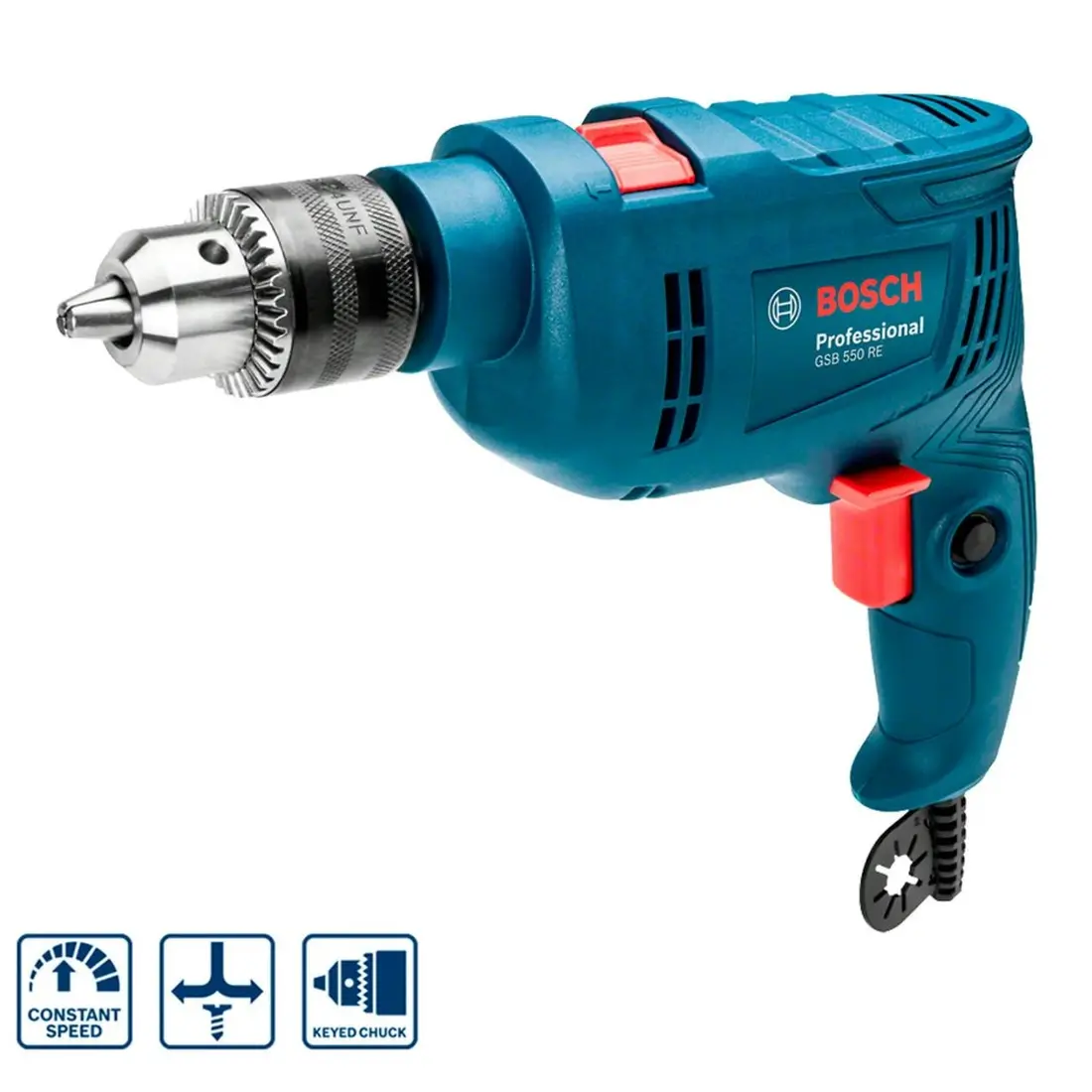 Furadeira de impacto GSB 550 RE 550W + 14 acessórios BOSCH - imagem 3