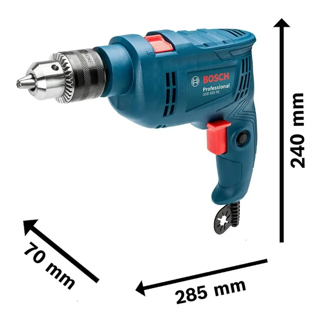 Furadeira de impacto GSB 550 RE 550W + 14 acessórios BOSCH - imagem 5