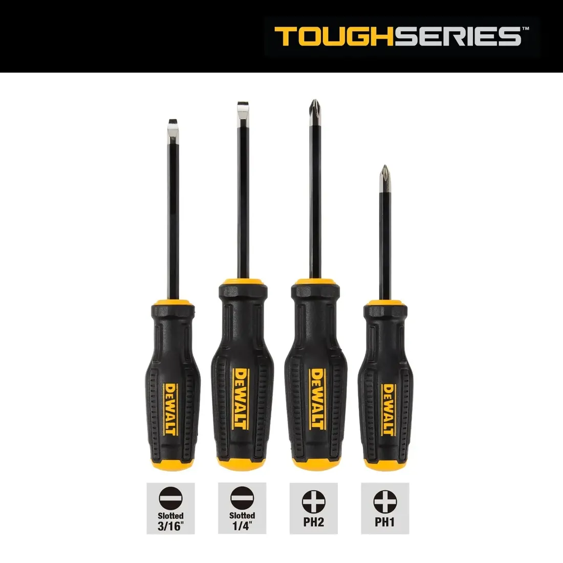 Jogo de chave de fenda e phillips cabo emborrachado 4 pçs DWHT65101 Dewalt
