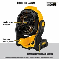 Ventilador para obra 20V MAX* DCE512B Dewalt - imagem 2