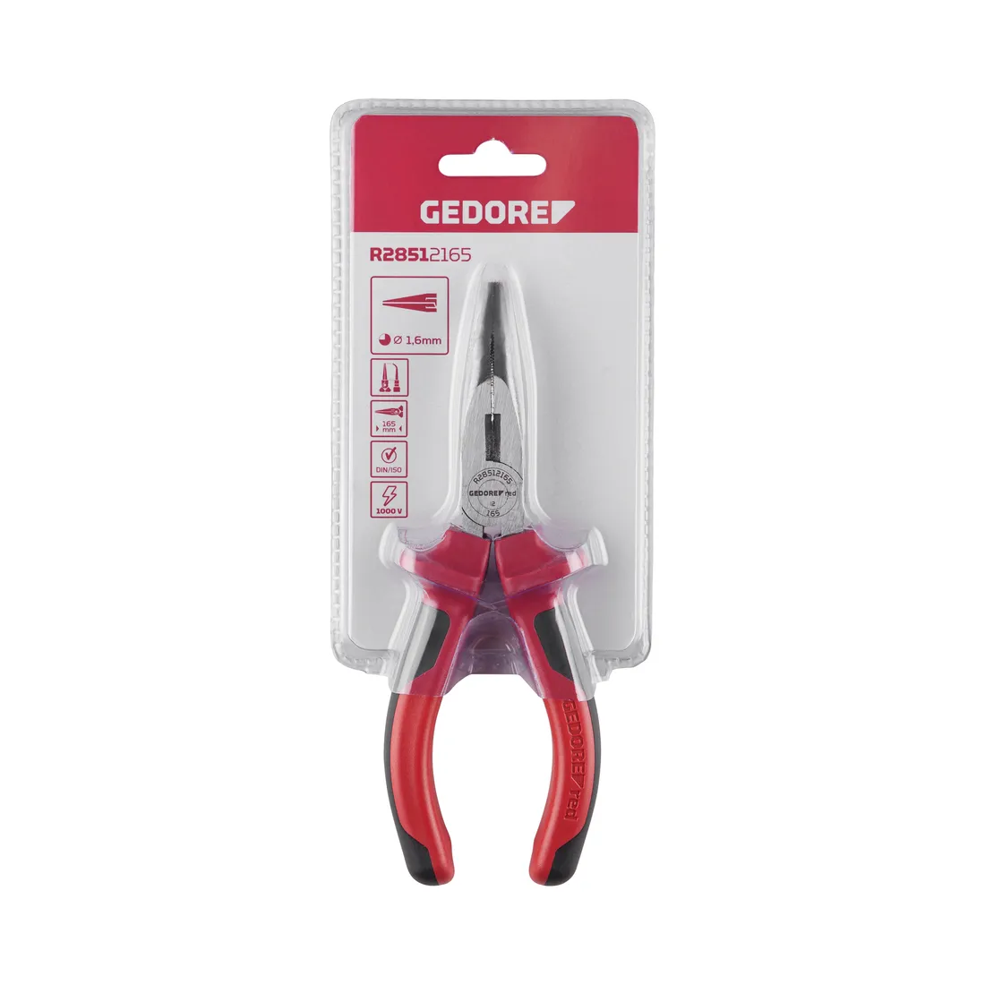 Alicate tipo telefone bico curvo 6.1/2" R28512165 Gedore Red