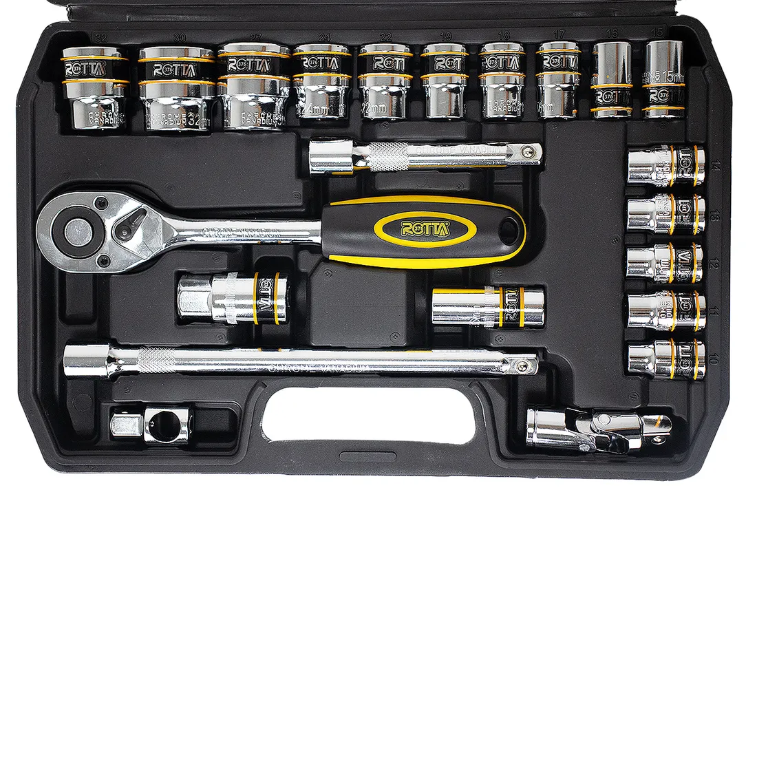 Jogo de soquetes estriado 1/2" 22 pçs 700730 Rotta