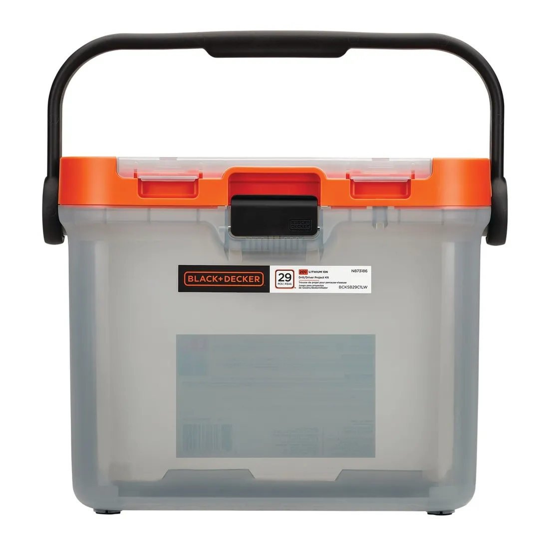 Kit Projeto para casa Parafusadeira/ Furadeira de Impacto 20V 3/8" com 29 acessórios e caixa organizadora BCKSB29C04-BR BLACK DECKER