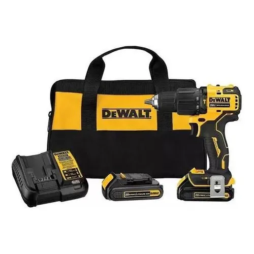 Parafuradeira/Furadeira 1/2 Pol. 13mm 20V Max Li-Ion Brushless 2 VVR + 2 Baterias 2Ah com Carreg. Bivolt e Bolsa - ATOMIC - DEWALT DCD708D2-BR