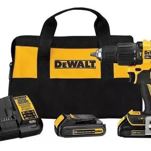 Parafuradeira/Furadeira 1/2 Pol. 13mm 20V Max Li-Ion Brushless 2 VVR + 2 Baterias 2Ah com Carreg. Bivolt e Bolsa - ATOMIC - DEWALT DCD708D2-BR