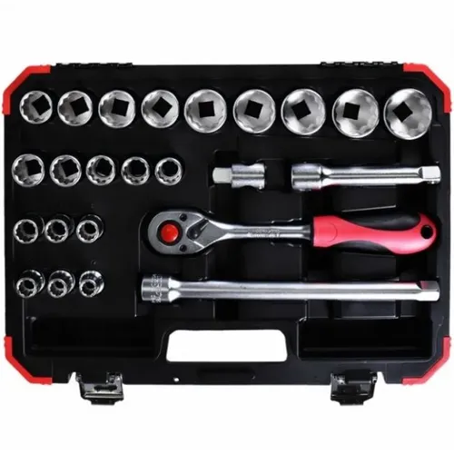 Jogo de Soquetes Sextavados com Encaixe 1/2 Pol. 24 Peças - GEDORE RED R69003024