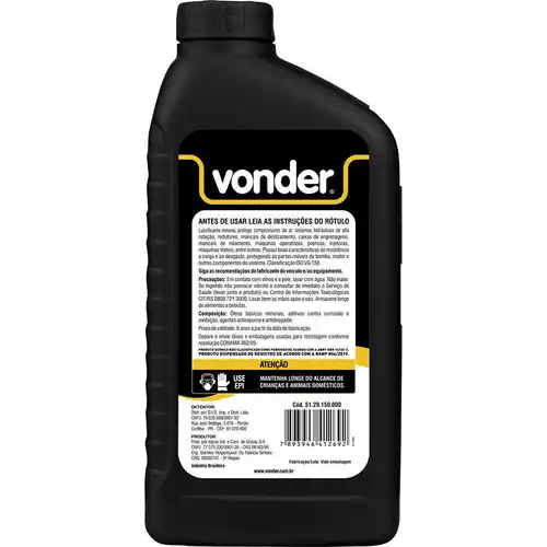 ÓLEO PARA COMPRESSOR AW-150 1L VONDER.