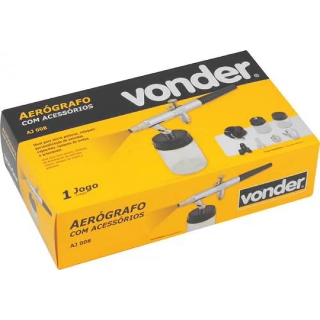 Aerógrafo Com Acessórios Pequenas Pinturas Aj 008 - Vonder