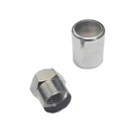 Tampa válvula bico pneu carro/moto metal cromado - Kit 4 peças EATON - imagem 2