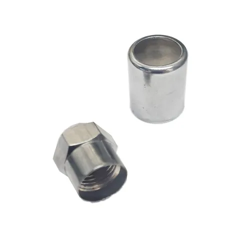 Tampa válvula bico pneu carro/moto metal cromado - Kit 4 peças EATON