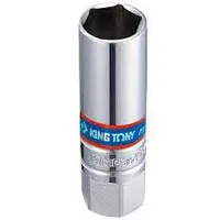 Chave de vela tipo soquete 16mm x 1/2 sextavado com anél de borracha - KING TONY 463516R - imagem 1