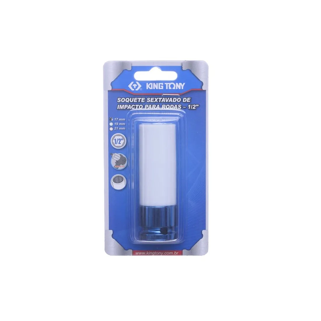 Soquete de impacto longo extra fino 1/2x17mm - KING TONY 494517MX