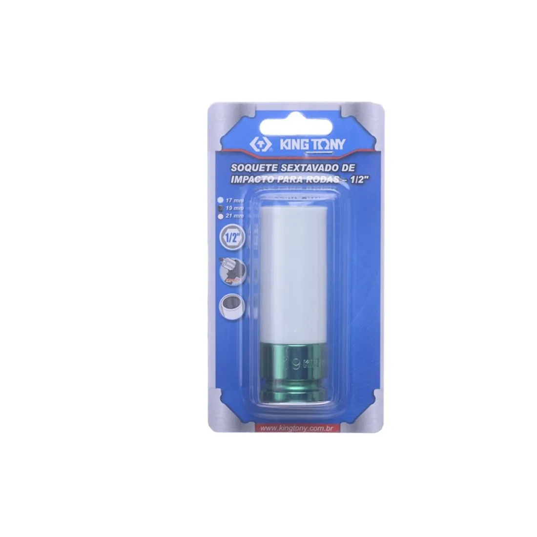 Soquete de impacto longo extra fino 1/2x19mm - KING TONY 494519MX