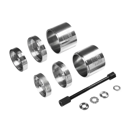 Conjunto extrator e instalador da bucha (com diâmetro de 65 ou 70 mm) do coxim inferior do motor de veículos Peugeot e Citroën 161013 RAVEN