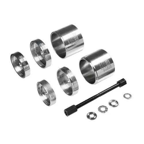 Conjunto extrator e instalador da bucha (com diâmetro de 65 ou 70 mm) do coxim inferior do motor de veículos Peugeot e Citroën 161013 RAVEN