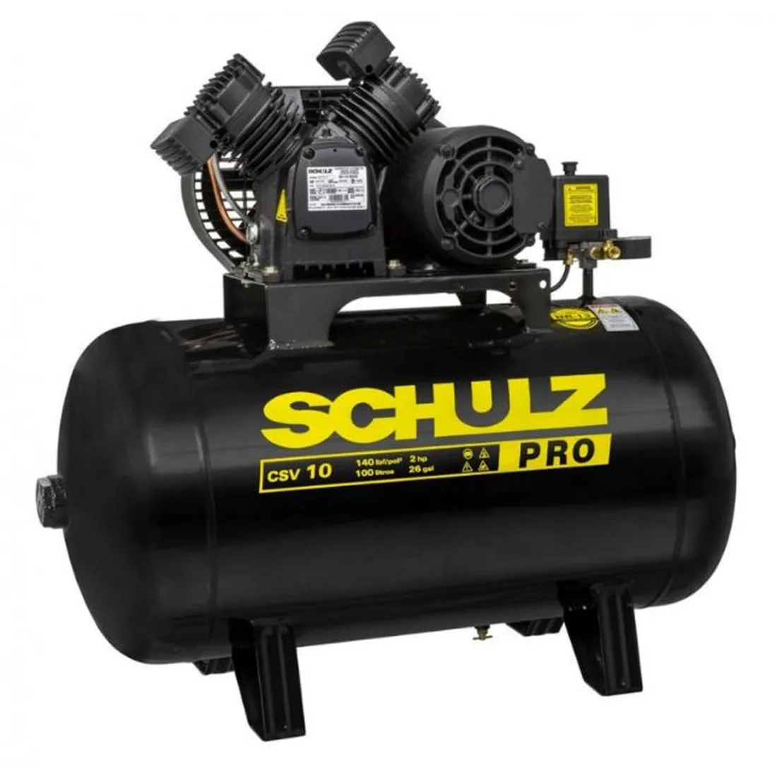Compressor de Ar  10 Pés 50L 2HP 140PSI Monofásico 127V - SCHULZ-CSV10PRO/100