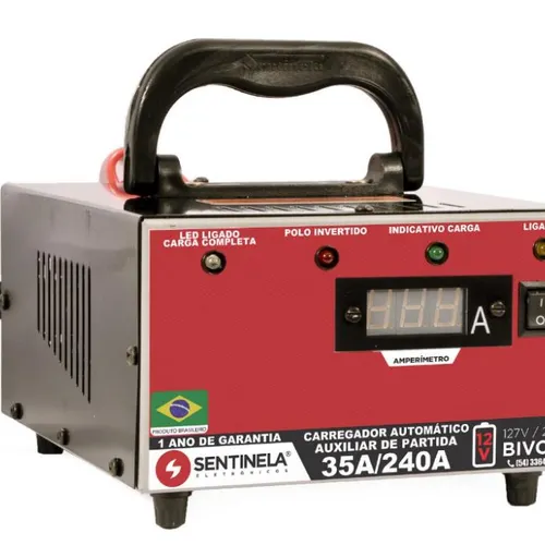 Carregador de bateria 35A C/auxiliar 12V - SENTINELA CAV3512